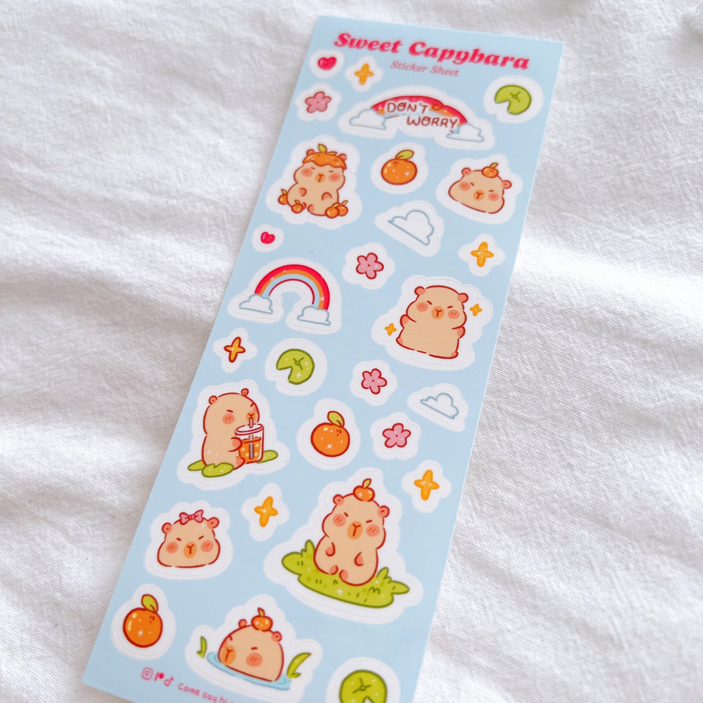 Sweet Capybara Sticker Sheet