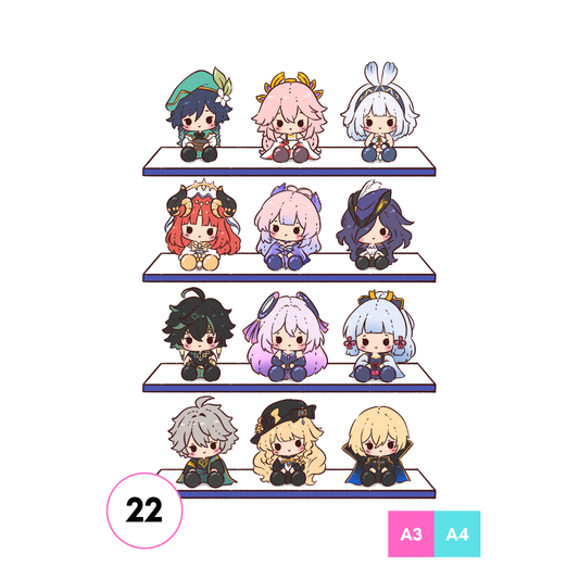 Genshin Plushies Art Print