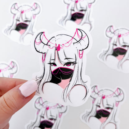 Pink Mask Vinyl Sticker