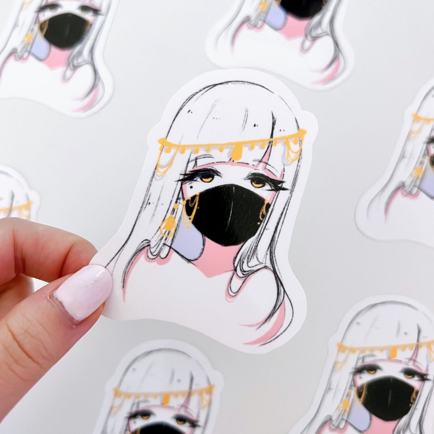 Gold Mask Vinyl Sticker