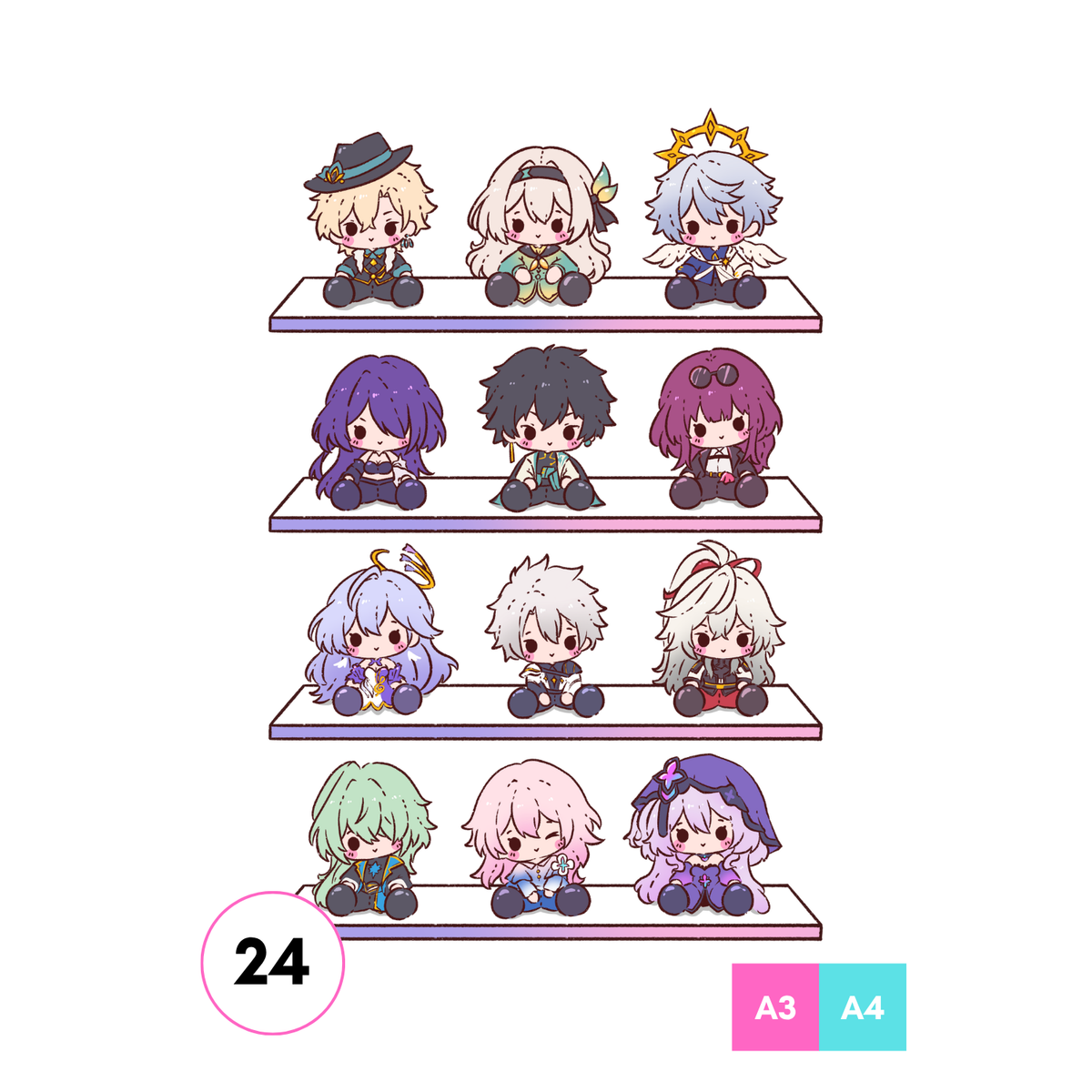 Honkai Plushies Art Print