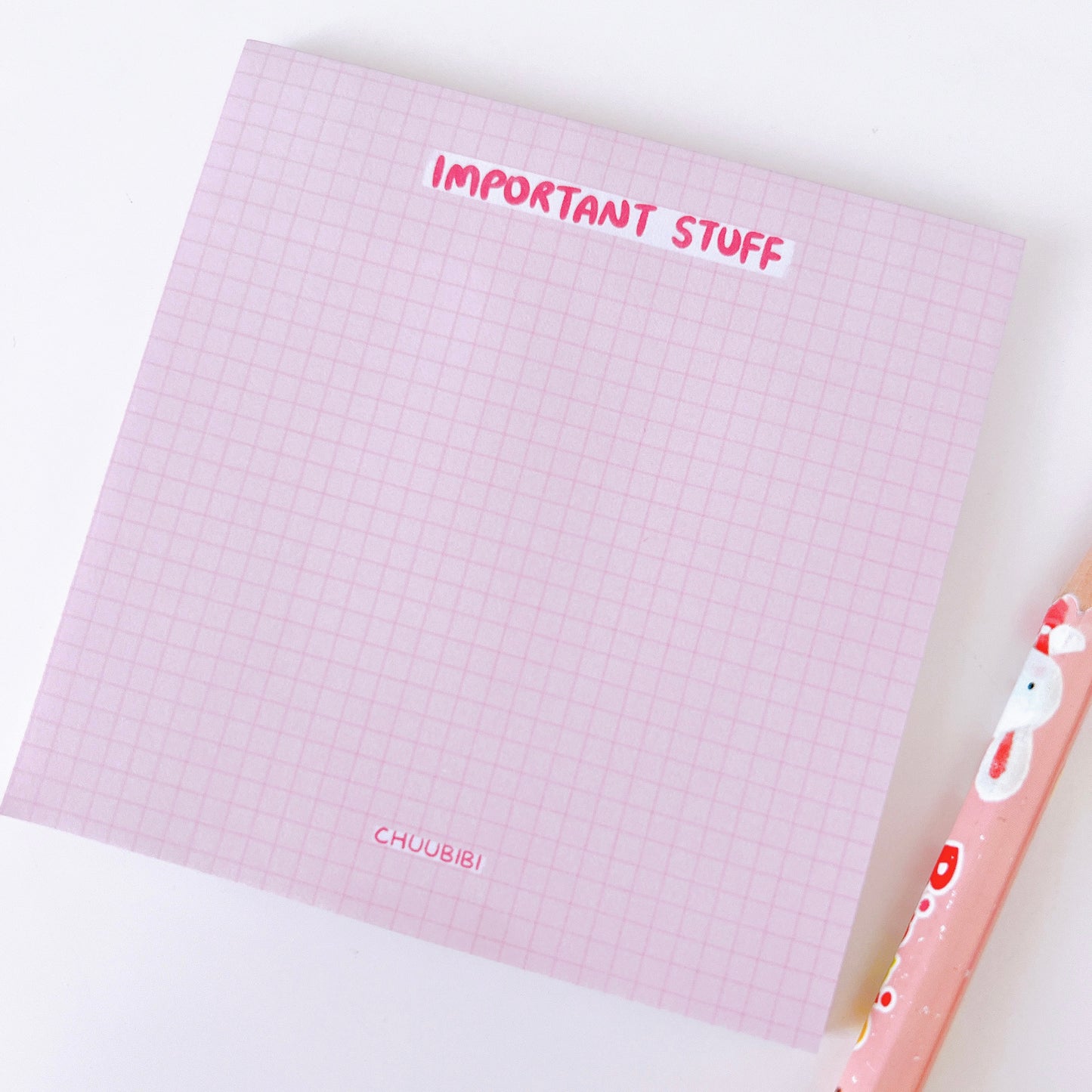 Pink Gridded Sticky Note - Large