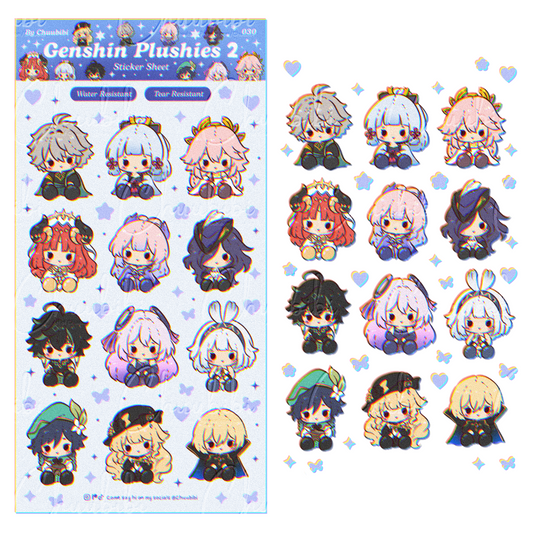 Genshin Plushies 2 Sticker Sheet