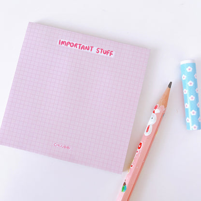 Pink Gridded Sticky Note - Large