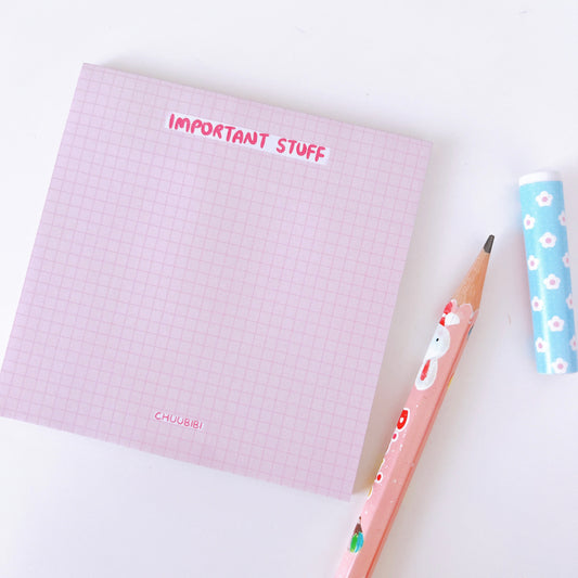 Pink Gridded Sticky Note - Large
