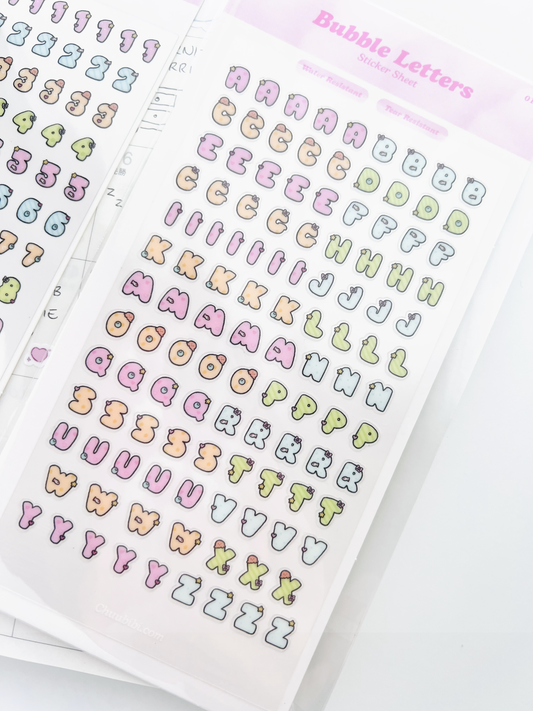 Bubble Letters Sticker Sheet