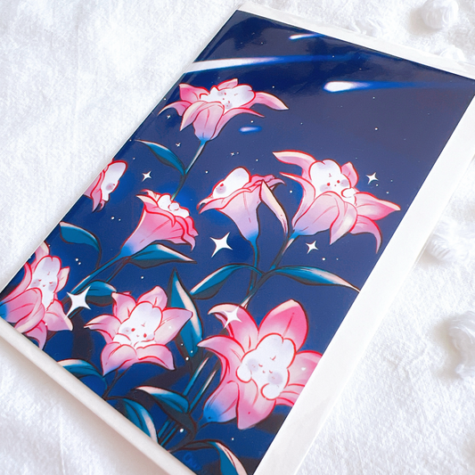 Pink Lily Bunnies Greeting Card