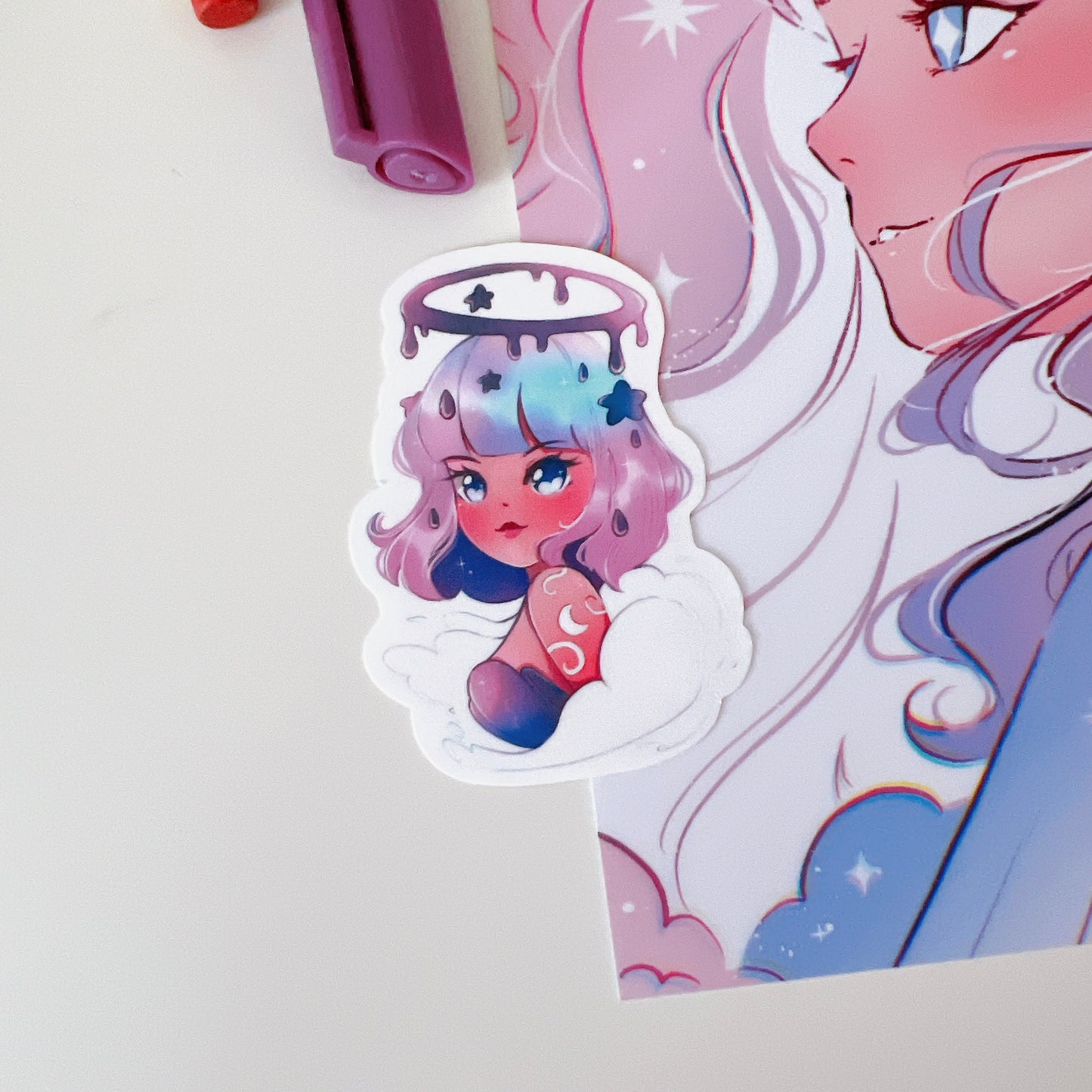 Melting Crown Vinyl Sticker