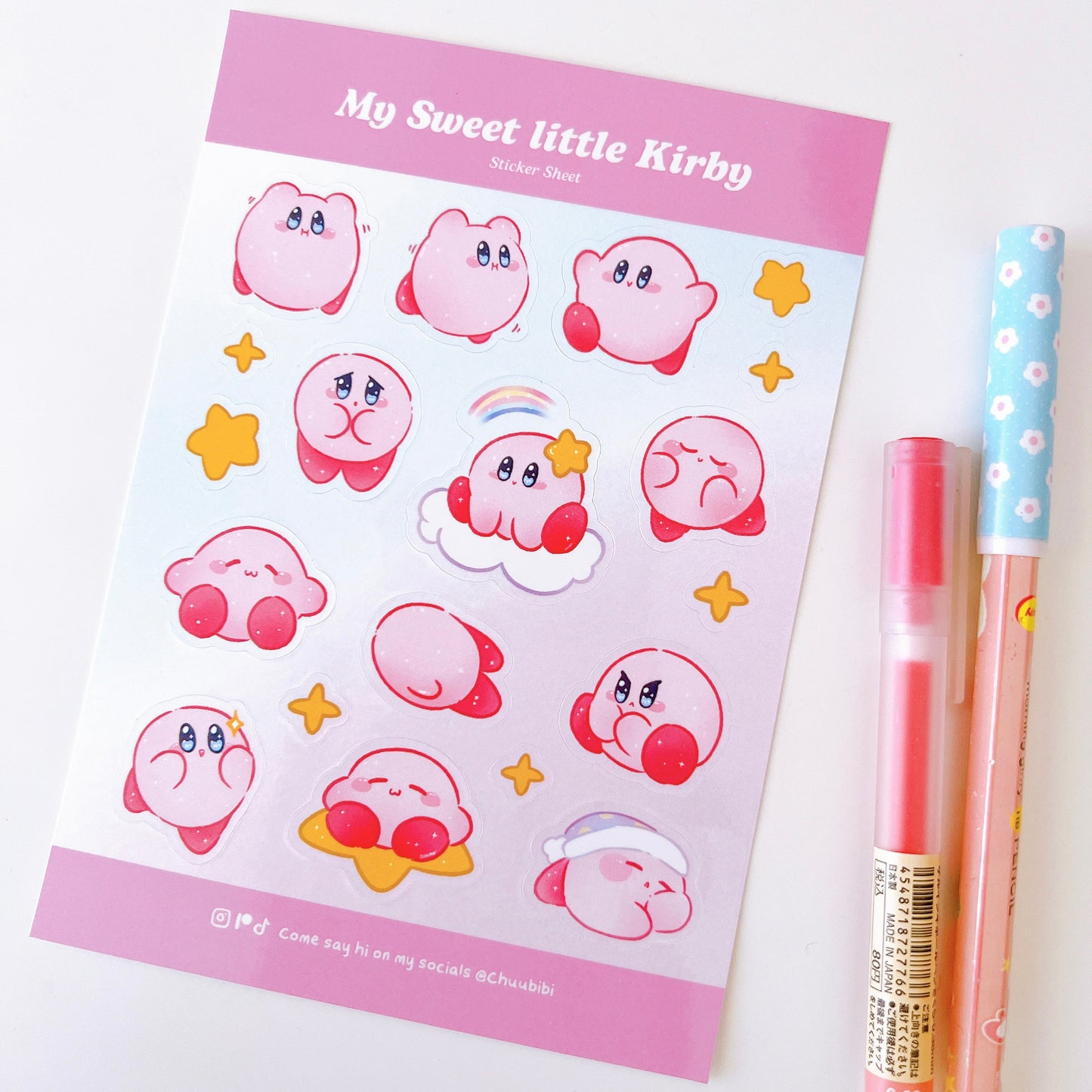 My sweet little Kirby Sticker Sheet