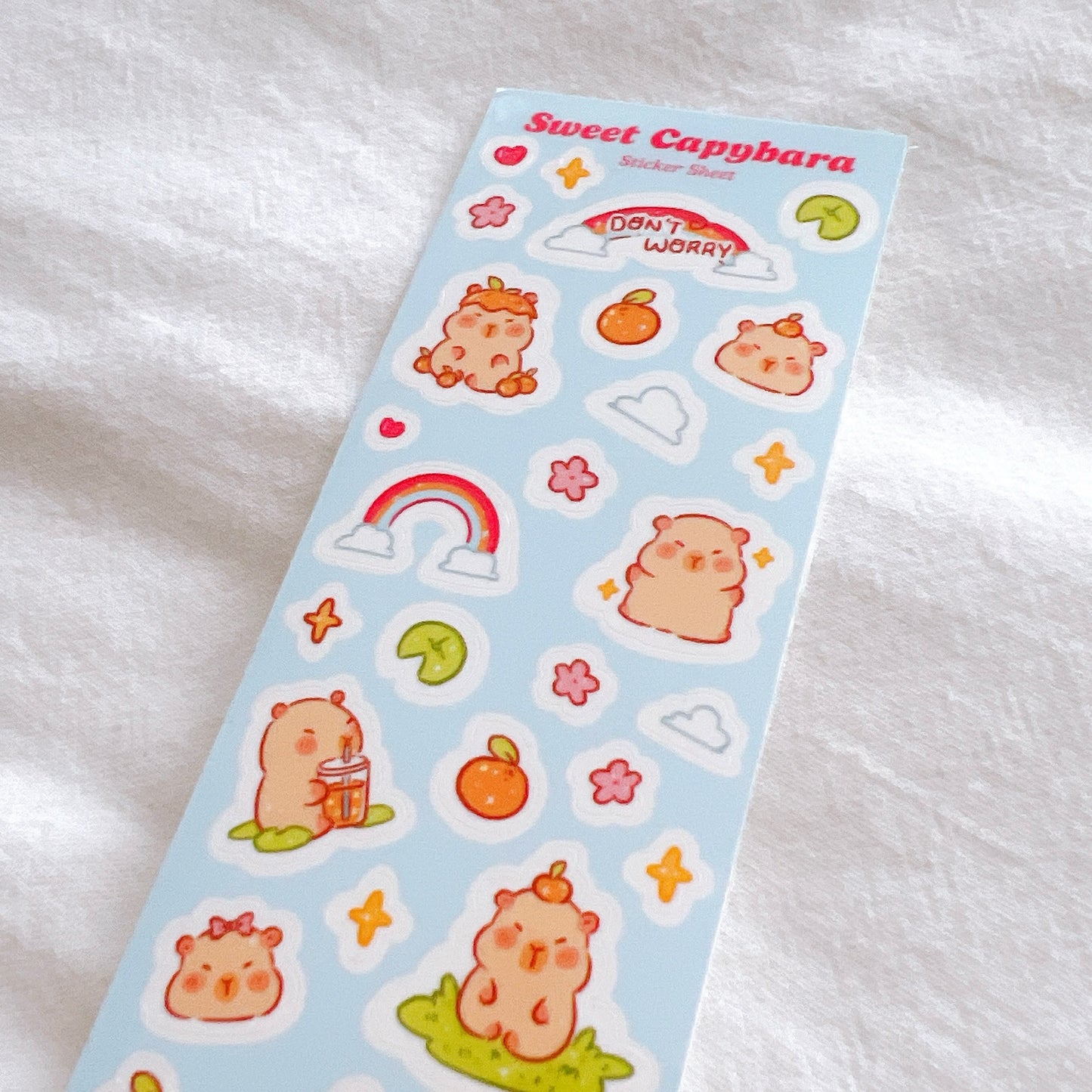 Sweet Capybara Sticker Sheet