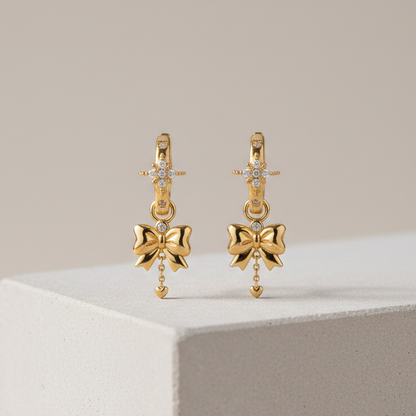 Glimmer Bow Drop Earrings