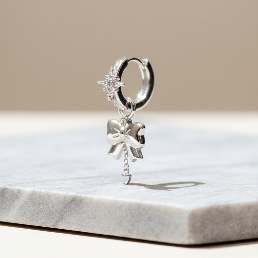 Glimmer Bow Drop Earrings