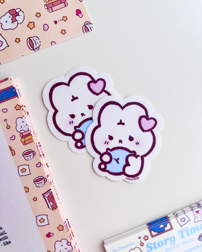 Pillow Bunny Vinyl Sticker