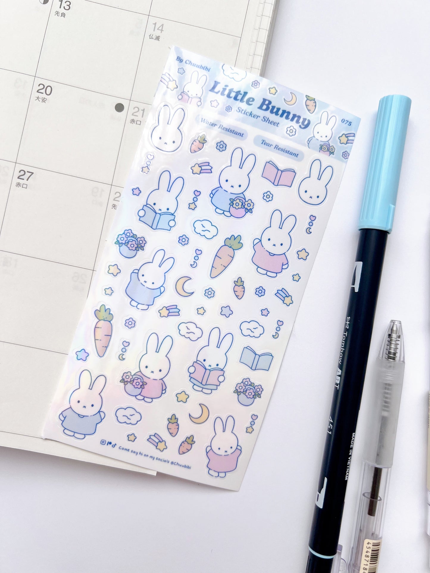 Little Pastel Bunny Sticker Sheet