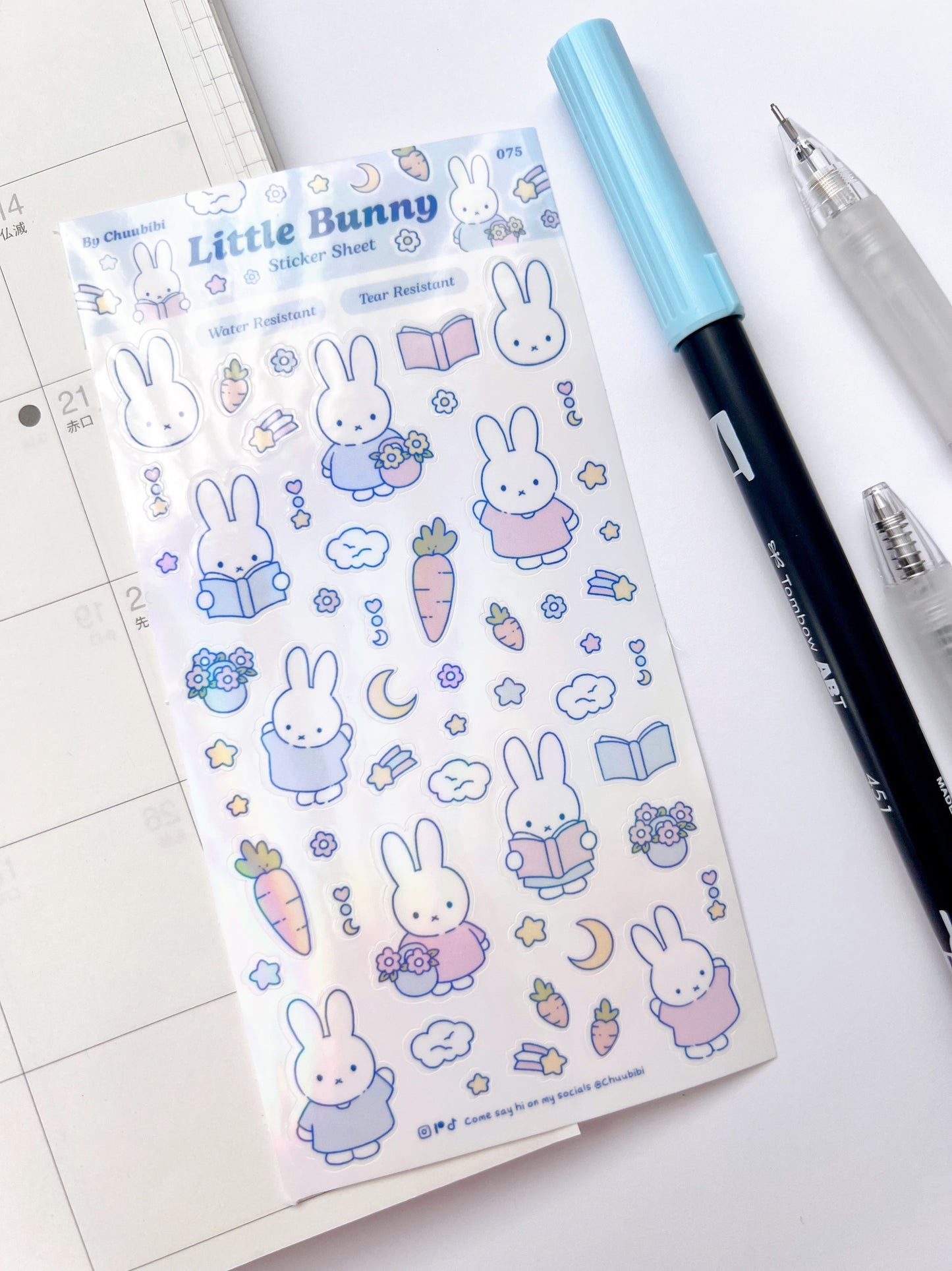 Little Pastel Bunny Sticker Sheet