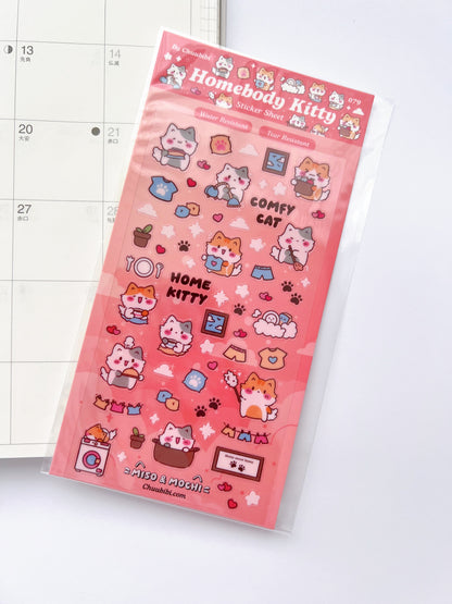 Homebody Kitty Sticker Sheet