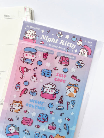 Night Kitty Sticker Sheet