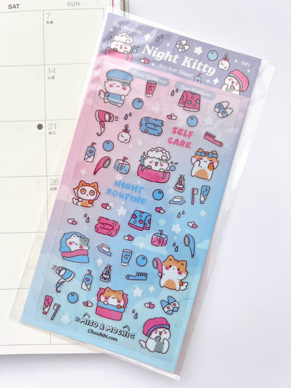 Night Kitty Sticker Sheet