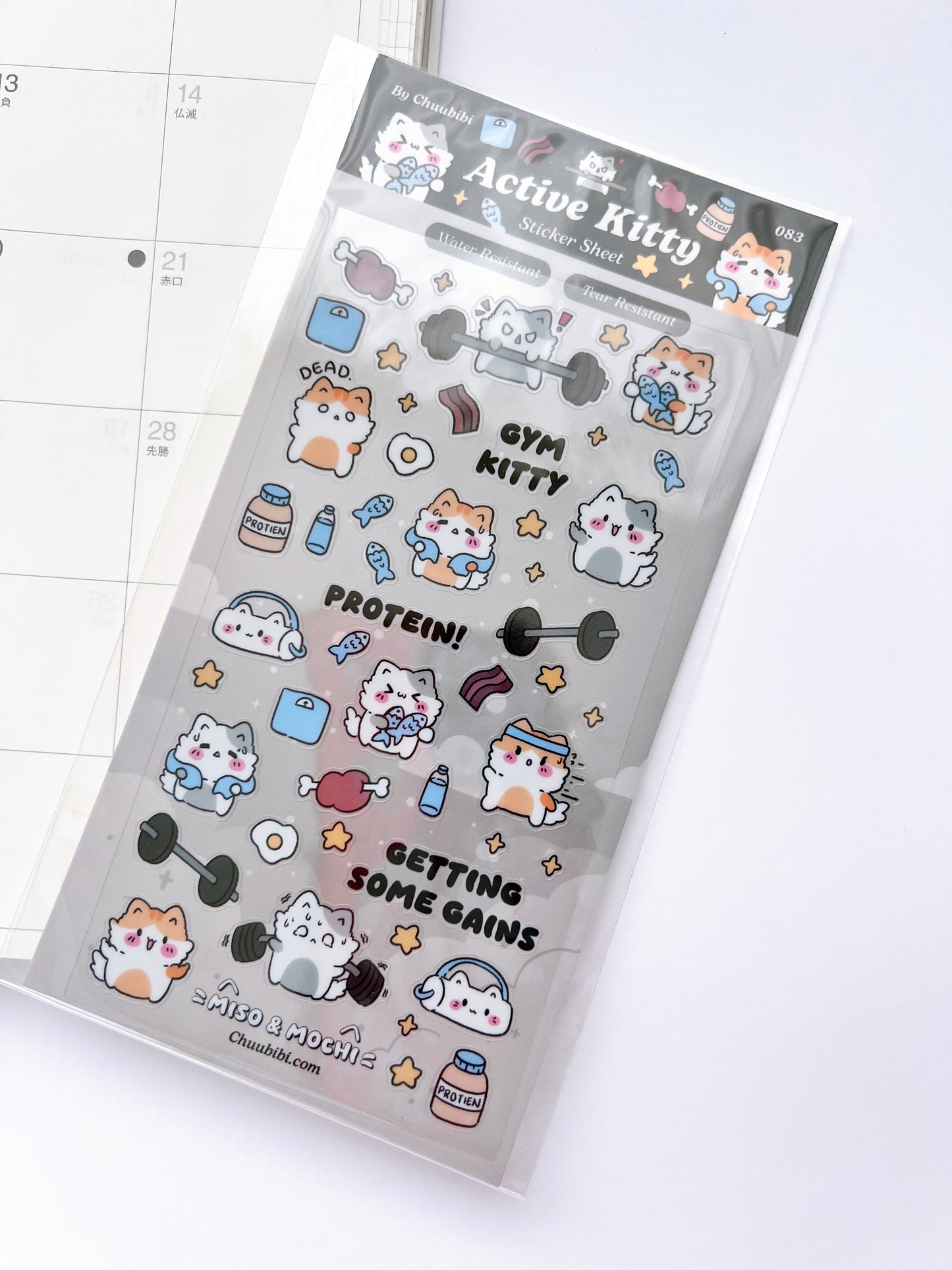 Active Kitty Sticker Sheet