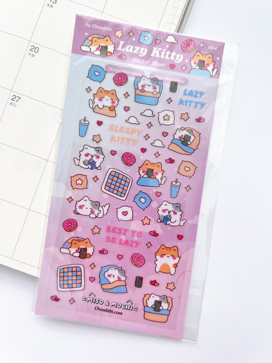 Lazy Kitty Sticker Sheet