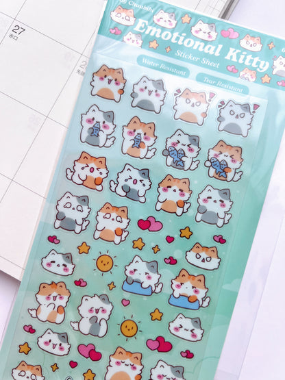 Emotional Kitty Sticker Sheet