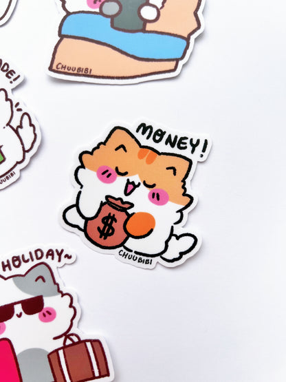 Kitty Cat Clear Vinyl Stickers