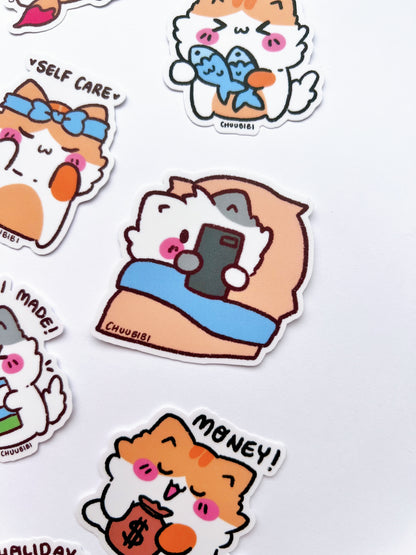 Kitty Cat Clear Vinyl Stickers