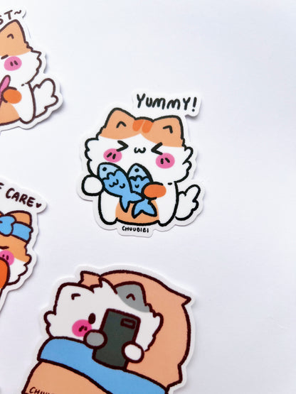 Kitty Cat Clear Vinyl Stickers