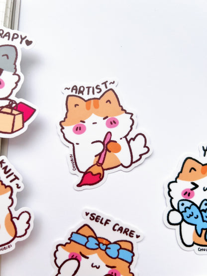 Kitty Cat Clear Vinyl Stickers