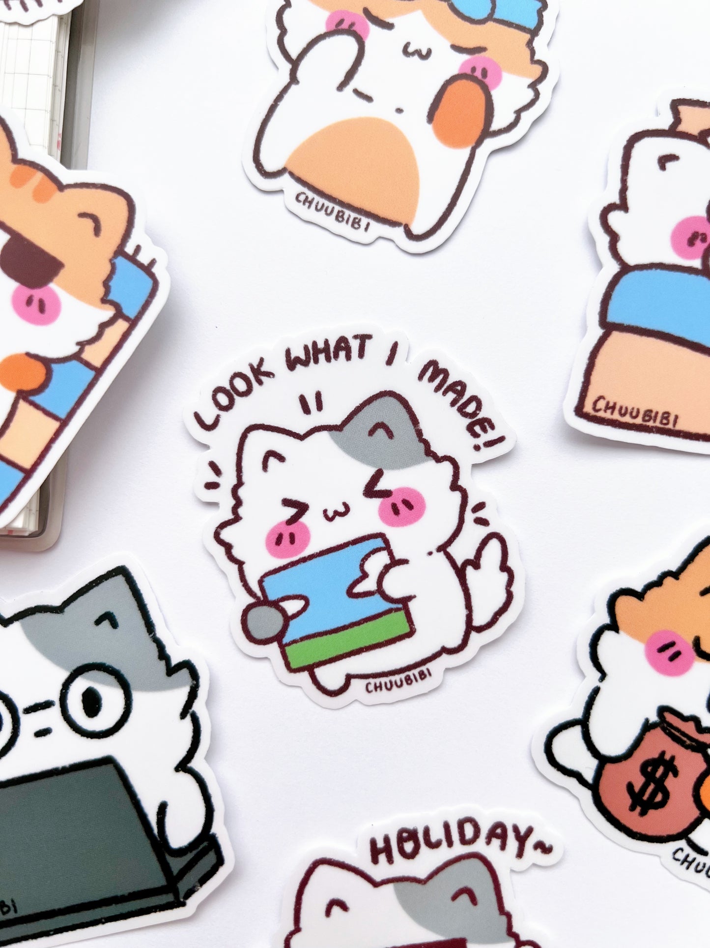 Kitty Cat Clear Vinyl Stickers
