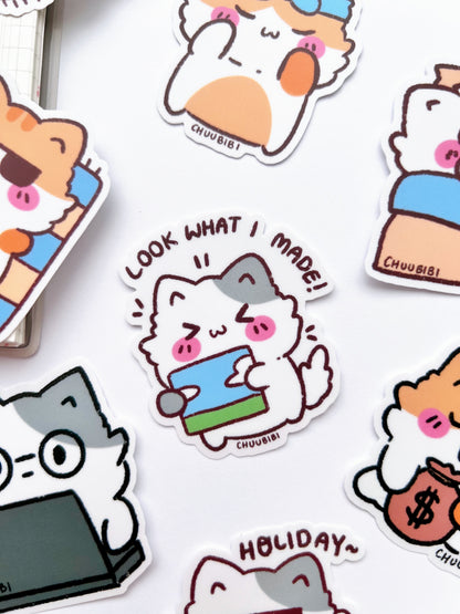 Kitty Cat Clear Vinyl Stickers