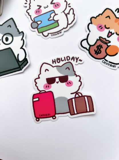 Kitty Cat Clear Vinyl Stickers