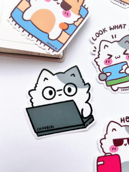 Kitty Cat Clear Vinyl Stickers