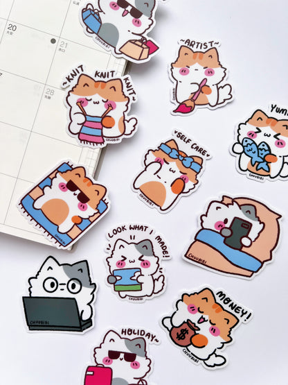 Kitty Cat Clear Vinyl Stickers