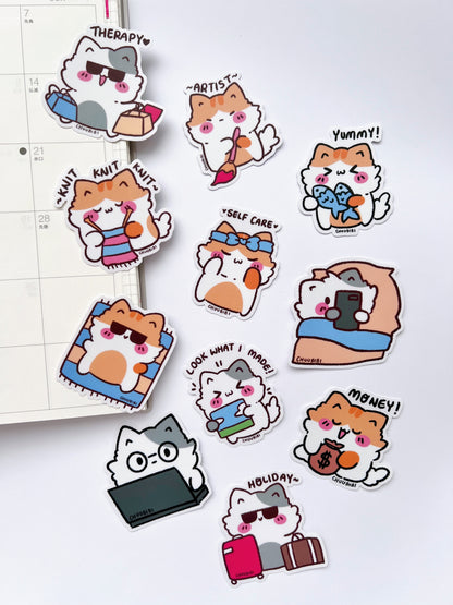 Kitty Cat Clear Vinyl Stickers