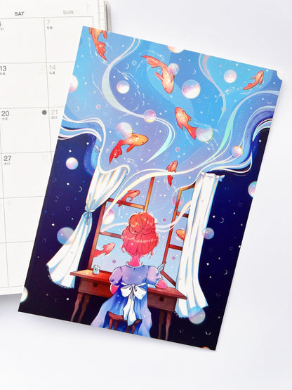 Moonlit Pages Holographic Art Print