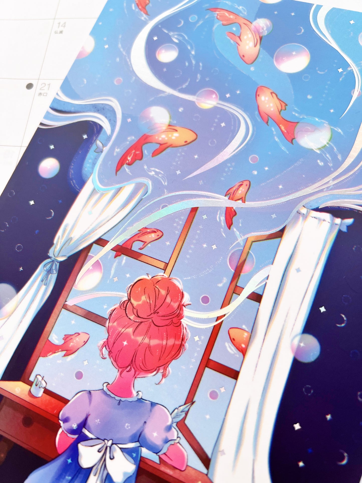 Moonlit Pages Holographic Art Print