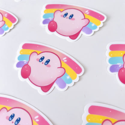 Rainbow Kirby Vinyl Sticker