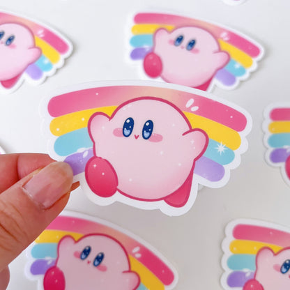 Rainbow Kirby Vinyl Sticker