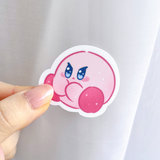 Angry Kirby Vinyl Sticker