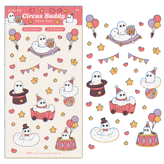 Circus Brush Buddy Sticker Sheet