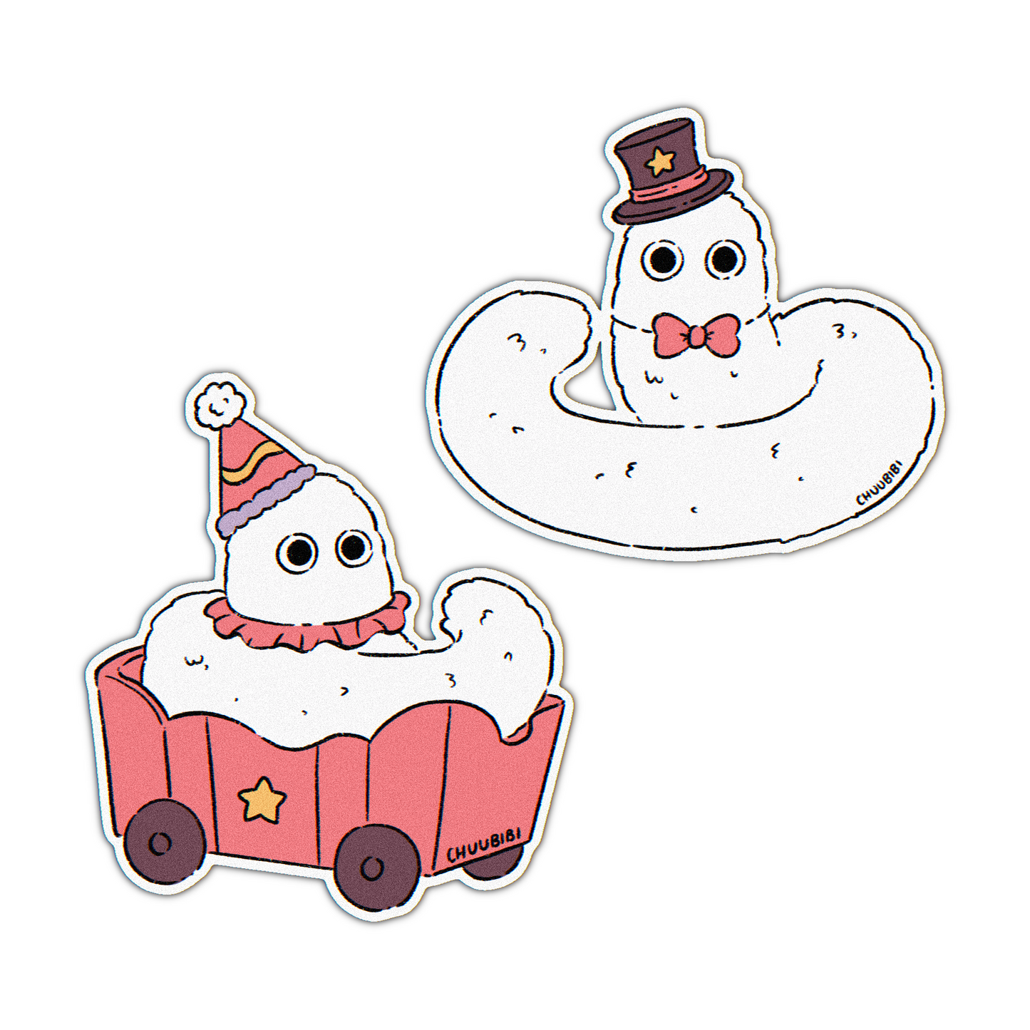 Circus Brush Buddy Vinyl Stickers