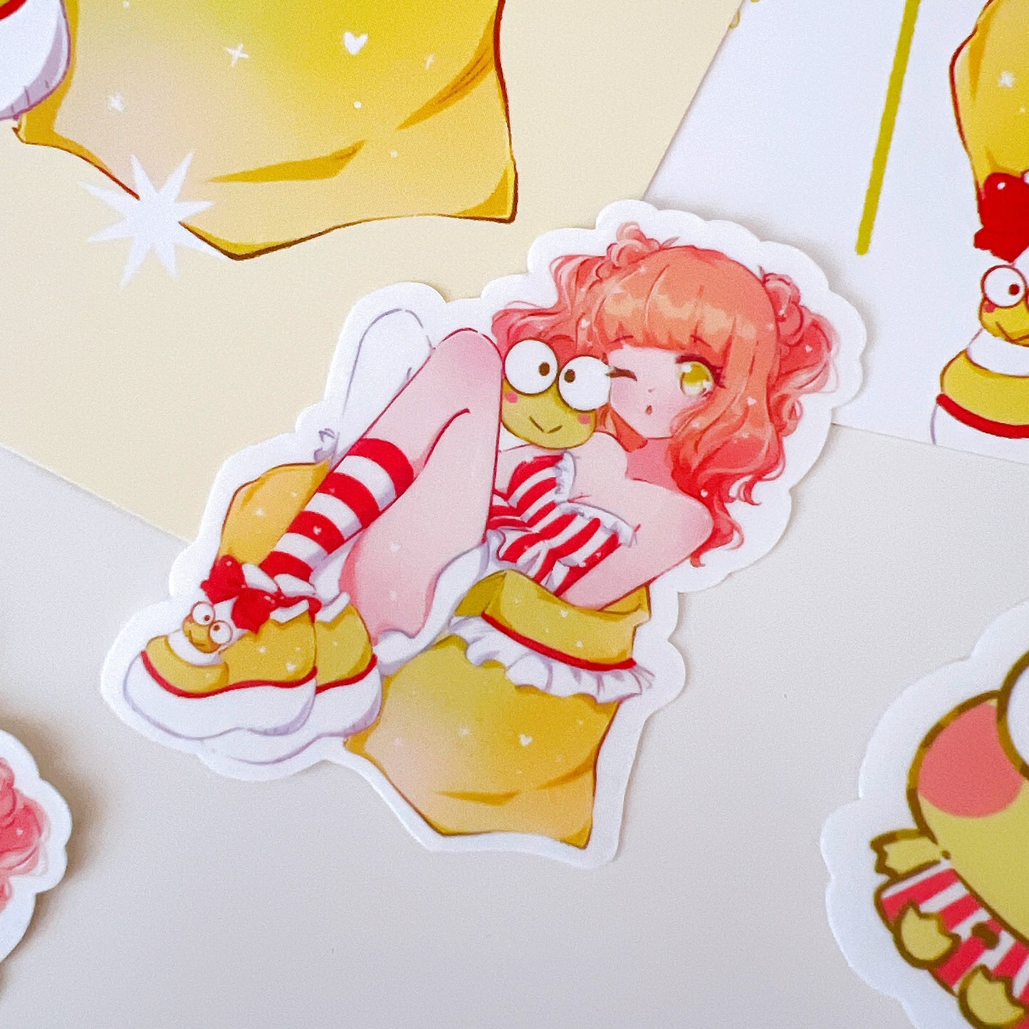 Frog Girl Vinyl Sticker