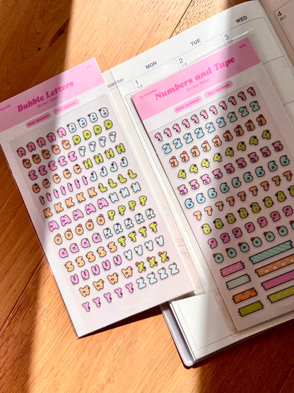 Bubble Letters Sticker Sheet