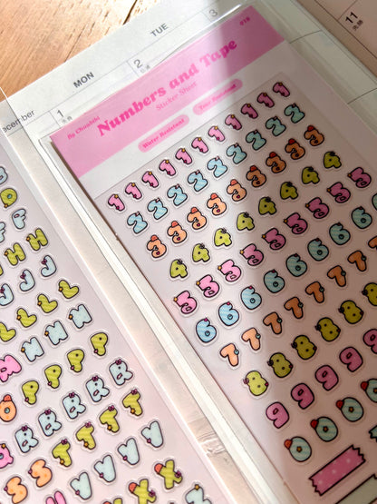 Numbers and Tape Sticker Sheet