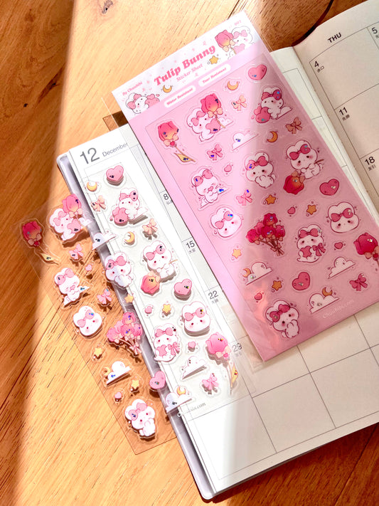Tulip Bunny Sticker Sheet