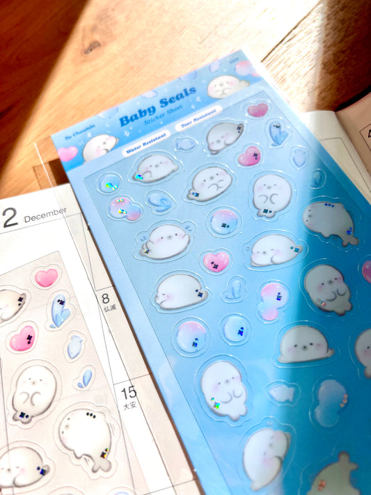 Baby Seal Holographic Sticker Sheet
