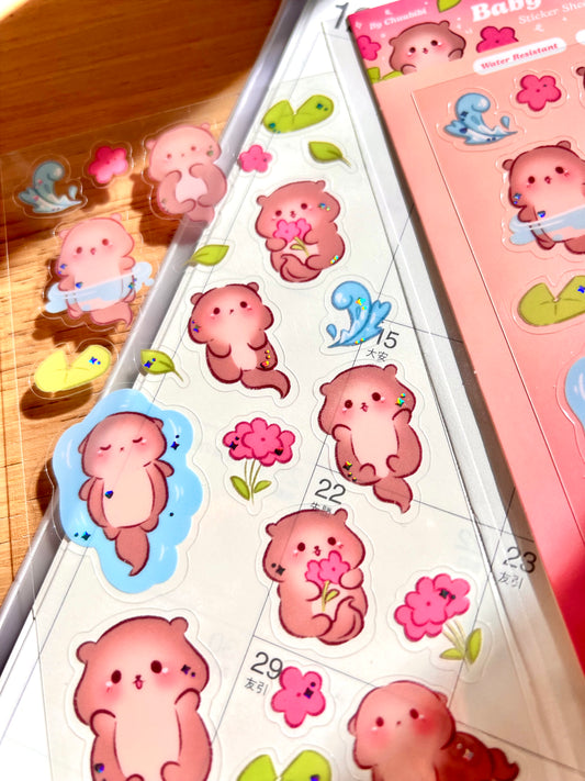 Baby Otter Sticker Sheet