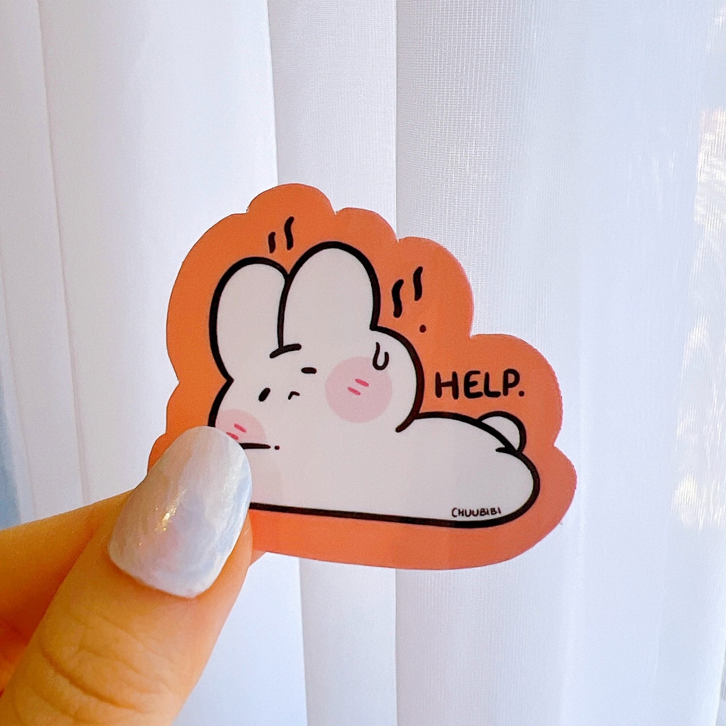Help Bunny Vinyl Sticker