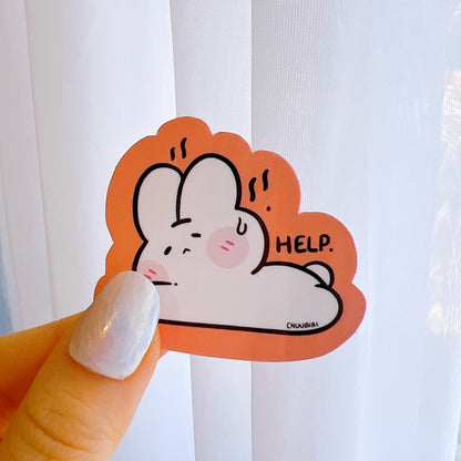 Help Bunny Vinyl Sticker